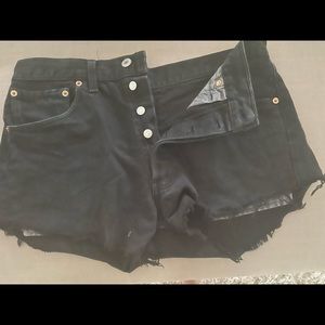 Black Levi 501 Jean shorts